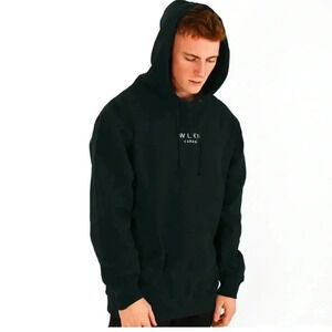WLKN “the country”  casual oversized trendy cotton black long sleeve hoodie OS